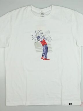 FootJoy FJ Uncle Sam Golf Graphic T-Shirt Men's Large White Patriotic USA